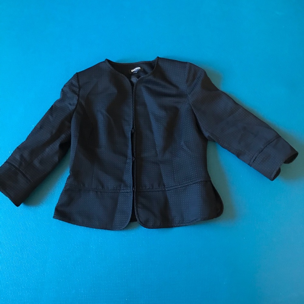 Kasper black little dots jacket 10P shoulder pads
